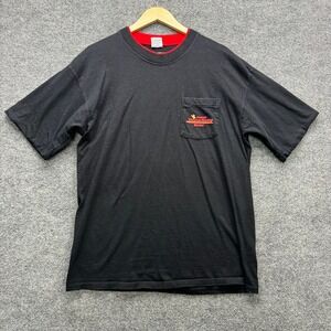 Vintage Cal Cru NASCAR Winston Racing Series Pocket T-Shirt Black Mens XL USA